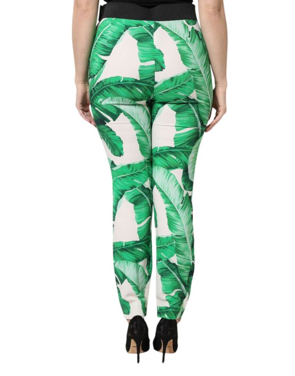 White Green Leaf High Waist Pants - Image 4