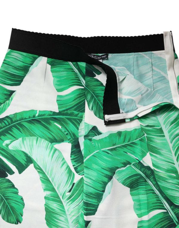 White Green Leaf High Waist Pants - Image 6