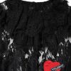 Black Cotton Floral Lace Women Blouse Top - Image 7