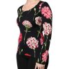 Black Floral Long Sleeve Women Blouse Top - Image 3