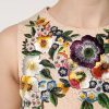 Beige Floral Embroidery Sleeveless Tank Top - Image 6