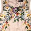 Beige Floral Embroidery Sleeveless Tank Top - Image 7