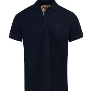 Navy Blue Cotton Collared Polo Shirt