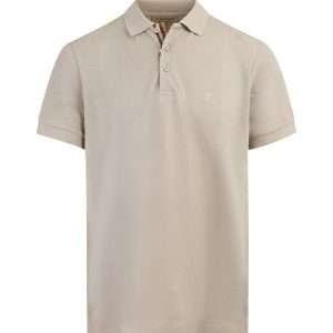 Pale Stone Cotton Collared Polo Shirt
