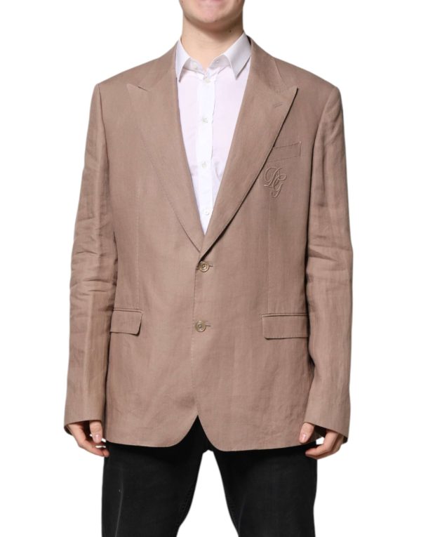 Beige TAORMINA Single Breasted Coat Blazer - Image 2