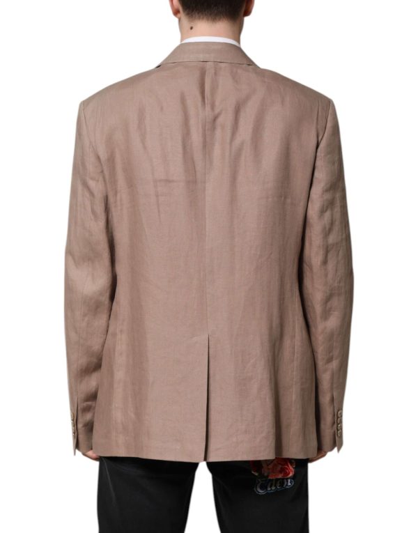 Beige TAORMINA Single Breasted Coat Blazer - Image 4