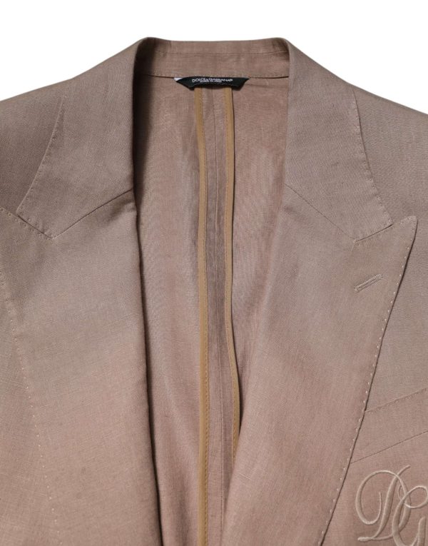 Beige TAORMINA Single Breasted Coat Blazer - Image 5
