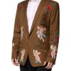 Brown MARTINI Single Breasted Coat Blazer - Image 3