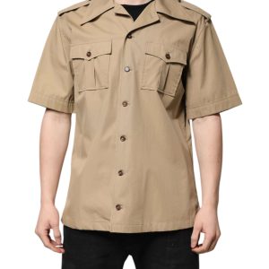 Brown Graphic Print Short Sleeves Shirt
