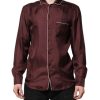 Burgundy Silk Dotted Long Sleeves Shirt - Image 3