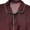 Burgundy Silk Dotted Long Sleeves Shirt - Image 5