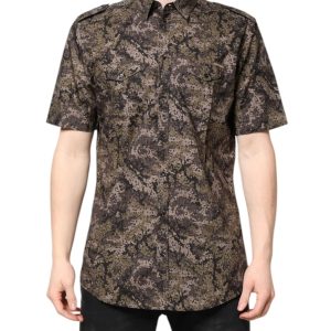 Multicolor Camouflage Button Down GOLD Shirt