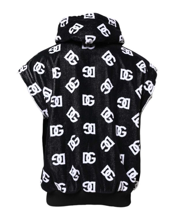 Black DG Cotton Hooded Sleeveless Sweater - Image 4