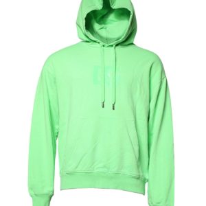 Green Cotton DG Logo Print Hooded Sweater