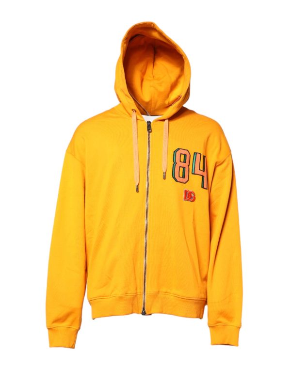 Yellow Full Zip Hooded Sweatshirt Sweater - Image 2