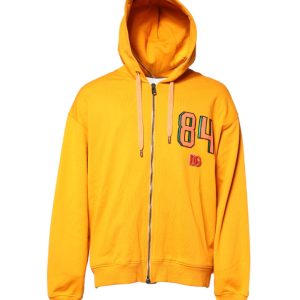 Yellow Full Zip Hooded Sweatshirt Sweater