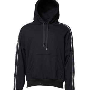 Black Cotton Logo Hooded Sweatshirt Sweater