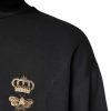Black Bee Crown Embroidery Hooded Sweater - Image 3