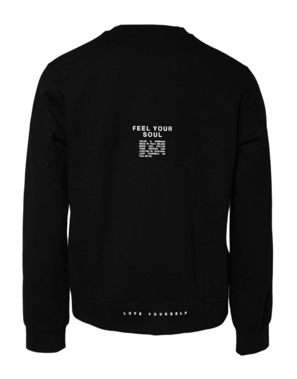 Black Cotton Logo Knitted Pullover Sweater - Image 2