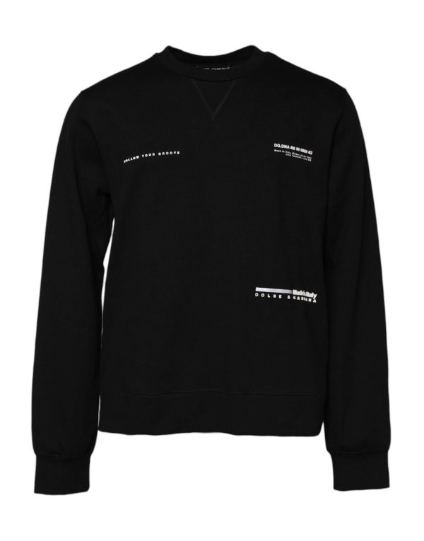 Black Cotton Logo Knitted Pullover Sweater - Image 3