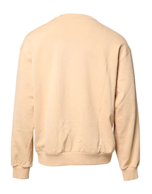 Beige Cherry Print Crew Neck Pullover Sweater - Image 4