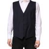 Black Wool Waistcoat Dress Formal Vest - Image 2