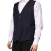 Black Wool Waistcoat Dress Formal Vest - Image 3