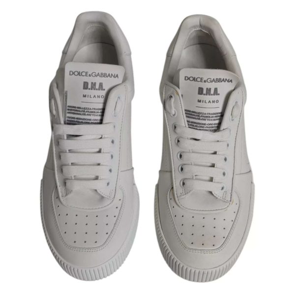 White Miami Leather Low Top Sneakers Shoes - Image 2