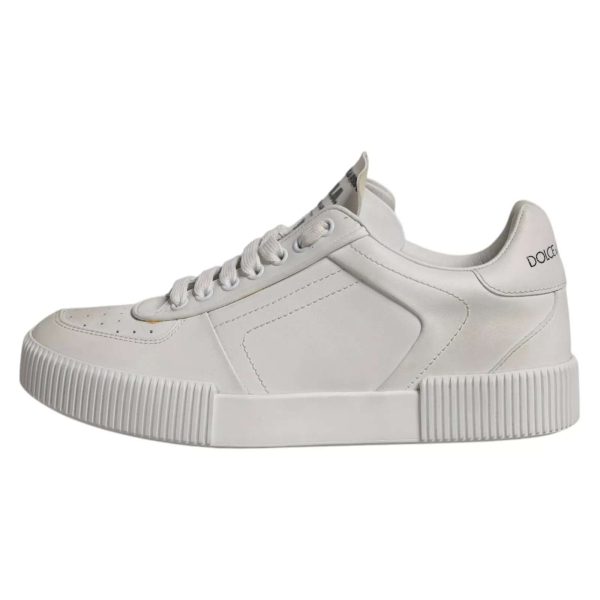 White Miami Leather Low Top Sneakers Shoes - Image 6
