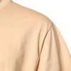 Beige Cotton Logo Print Crew Neck T-shirt - Image 3