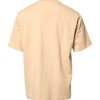 Beige Cotton Logo Print Crew Neck T-shirt - Image 4