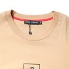 Beige Cotton Logo Print Crew Neck T-shirt - Image 5
