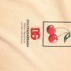Beige Cotton Logo Print Crew Neck T-shirt - Image 6