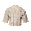 Beige Tie Dye DG Embroidery Cropped T-shirt - Image 4