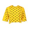 Yellow Cotton DG Logo Print Cropped T-shirt - Image 2