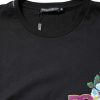 Black DG Floral Print Crew Neck T-shirt - Image 5