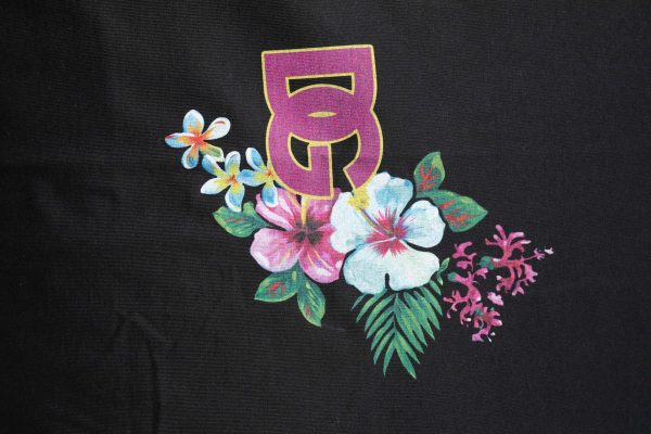 Black DG Floral Print Crew Neck T-shirt - Image 6