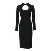 Black Long Sleeves Bodycon Sheath Midi Dress - Image 5