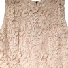 Beige Floral Lace Sleeveless Sheath Dress - Image 5