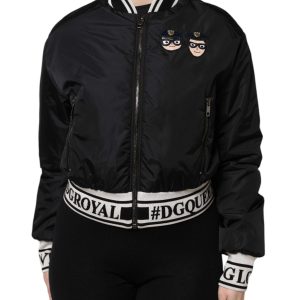 Black Nylon #DGFamily Full Zip Bomber Jacket
