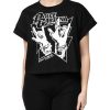 Black Cotton Printed Short Sleeves T-shirt - Image 2