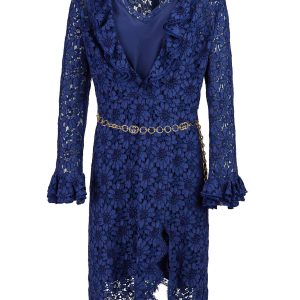 Blu Viscose and Cotton Mid Long Dress