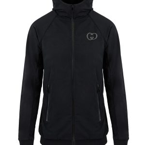 Black Polyamide Hoodie Sweatshirt