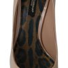 Beige Patent Leather Stiletto Heel Pumps - Image 4