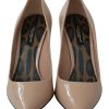 Beige Patent Leather Stiletto Heel Pumps - Image 5