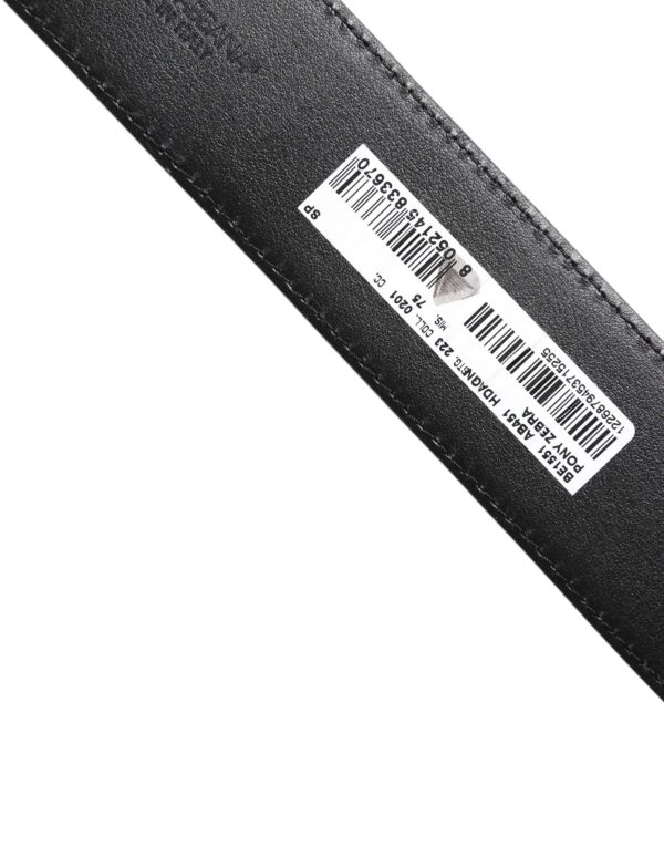 White Black Leather Zebra DG Crystal Buckle Belt - Image 5