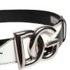 Black White Leather DG Metal Buckle Belt - Image 4