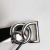 Black White Leather DG Metal Buckle Belt - Image 8