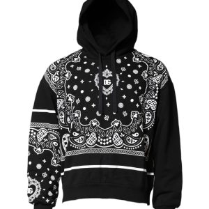 Black Bandana Hooded Sweatshirt Sweater