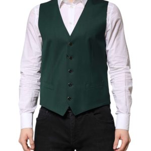 Green Wool Dress Formal Men Waistcoat Vest